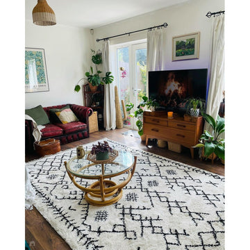 Scandi-Boho RL01 Modern Moroccan Berber Soft Plush Shaggy White/Black Rug-Rug Love Exclusive-Rug Love - The Most Loved Rug Store